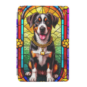 Colorful Dog With Gold Chain Stained Glass iPad Mini Cover