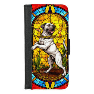 Colorful Dog With Gold Chain Stained Glass iPhone 8/7 Wallet Case
