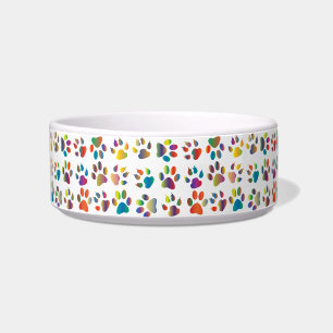 Colorful Doggie Paws Bowl