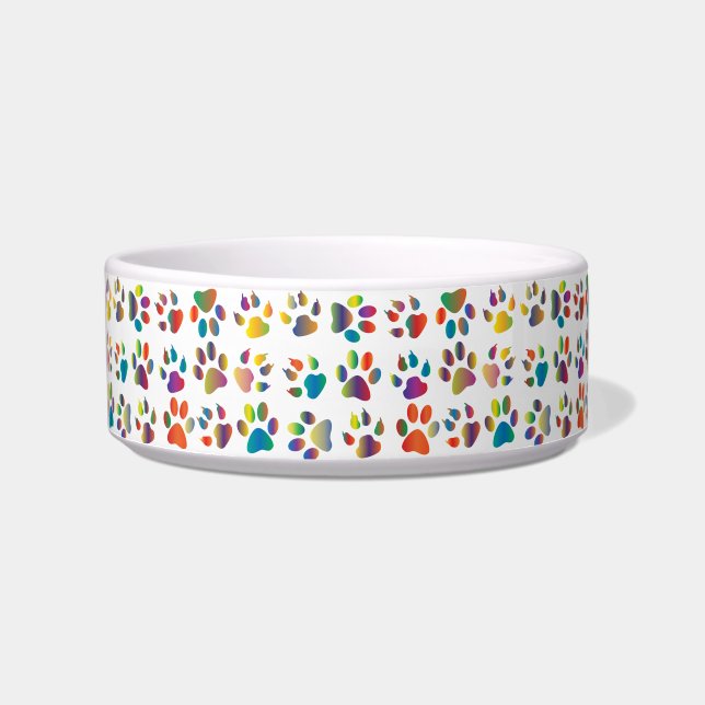 Colorful Doggie Paws Bowl (Front)
