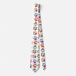 Colorful Doggie Paws neck tie