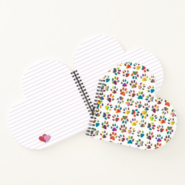 Colorful Doggie Paws Notebook    (Inside)