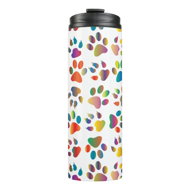 Colorful Doggie Paws Thermal Tumbler (Front)