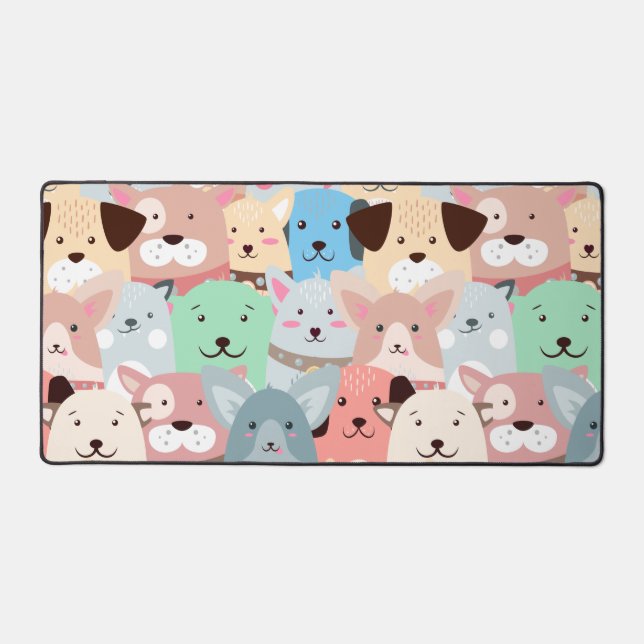 Colorful Dogs Design Desk Mat (Front)