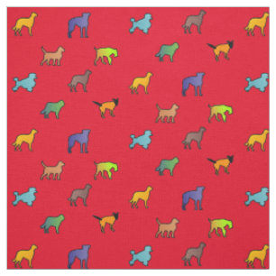 Colorful Dogs Fabric