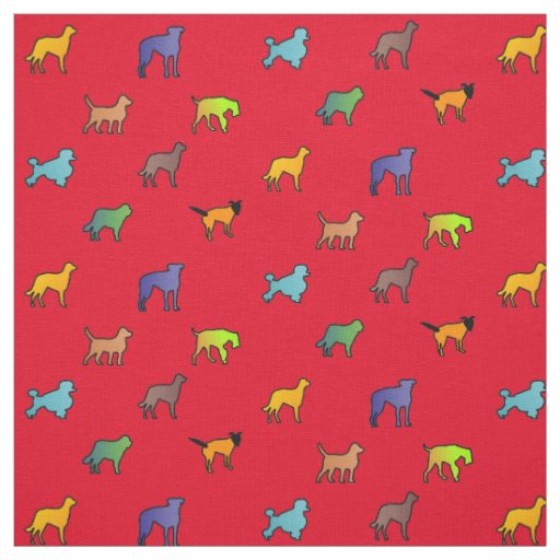 Colorful Dogs Fabric