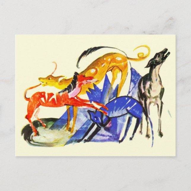 Colorful Dogs Postcard (Front)