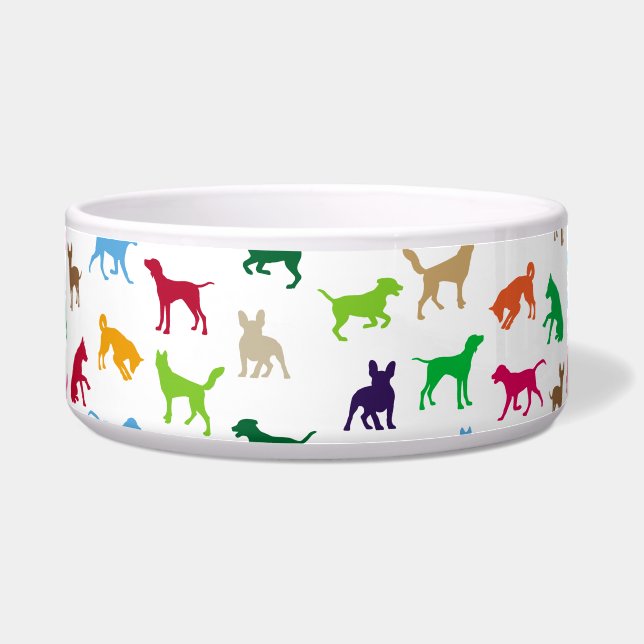 Colorful dogs silhouettes bowl (Front)