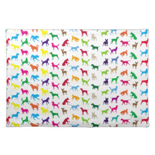 Colorful dogs silhouettes cloth placemat