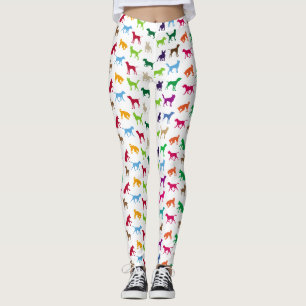 Colorful dogs silhouettes leggings