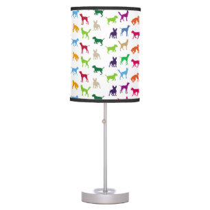 Colorful dogs silhouettes table lamp