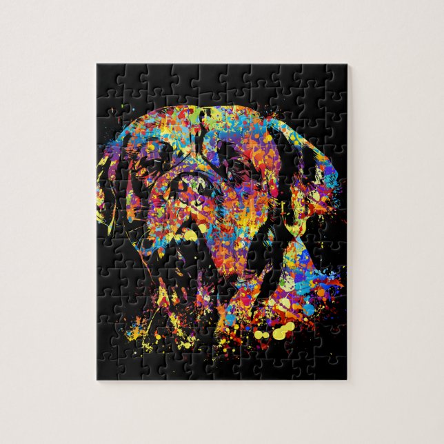 Colorful Dogue de Bordeaux Jigsaw Puzzle (Vertical)