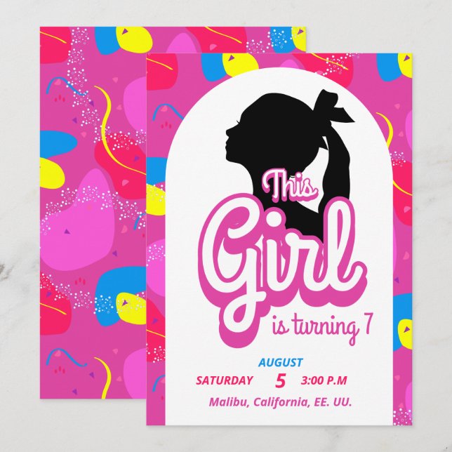 Colorful Doll invite (Front/Back)