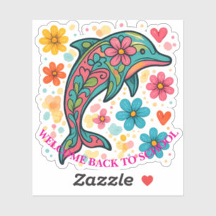 Colorful Dolphin Back to School Stickers