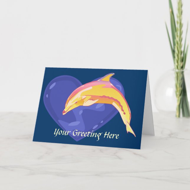 Colorful Dolphin Greeting Card (Front)