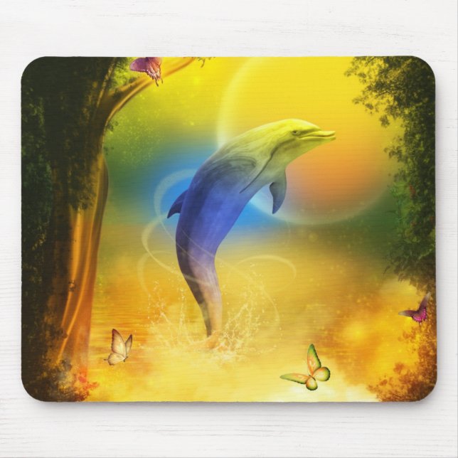 Colorful Dolphin Mouse Pad (Front)
