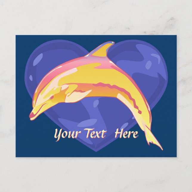 Colorful Dolphin Postcard (Front)