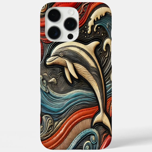 Colorful Dolphin Relief Design Case-Mate iPhone Case (Back)