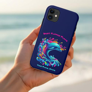 Colorful Dolphin Splash iPhone 11 Case