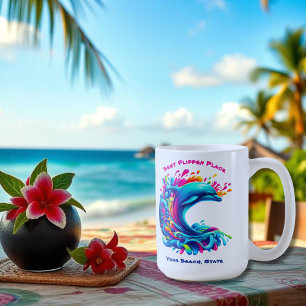 Colorful Dolphin Splash Coffee Mug