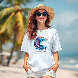 Colorful Dolphin Splash-Fisherman Core- T-Shirt