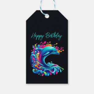 Colorful Dolphin Splash- Gift Tags