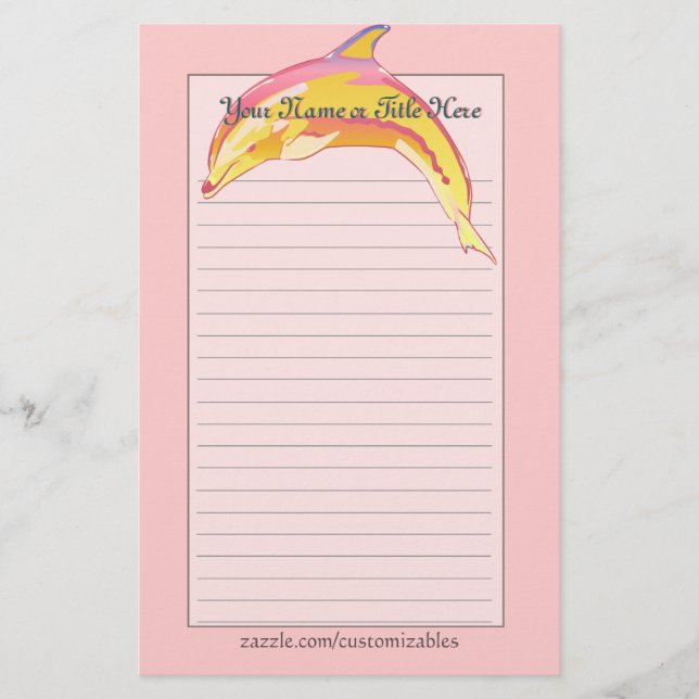 Colorful Dolphin Stationery (Front)