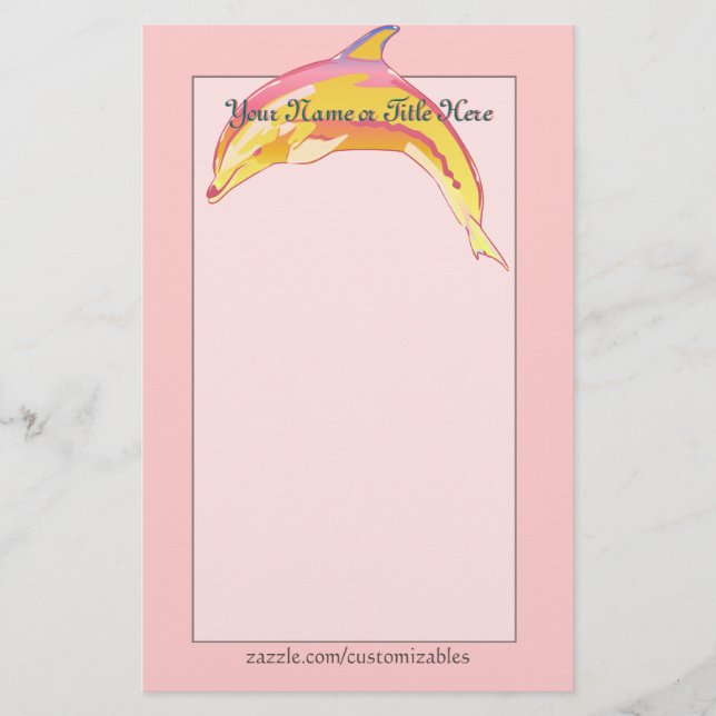 Colorful Dolphin Stationery (Front)