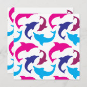 Colorful Dolphins Pattern Hot Pink Teal Blue (Front/Back)