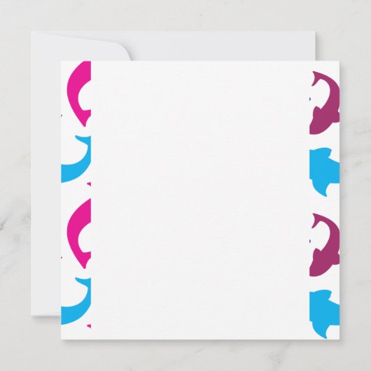 Colorful Dolphins Pattern Hot Pink Teal Blue (Back)