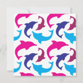 Colorful Dolphins Pattern Hot Pink Teal Blue (Front)