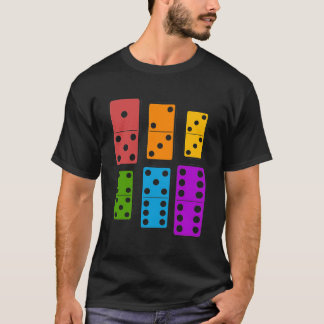 Colorful Dominoes Bones Domino Player T-Shirt