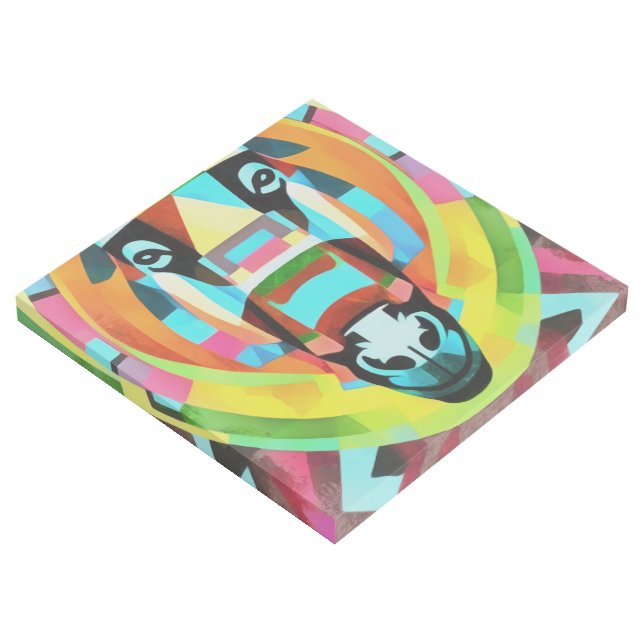 Colorful Donkey Geometric Art Abstract (3/4)