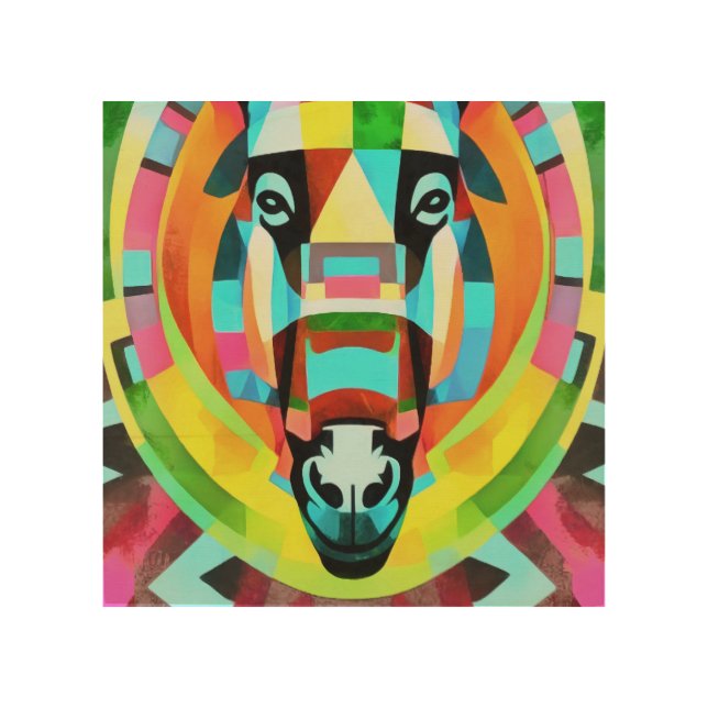Colorful Donkey Geometric Art Abstract (Front)