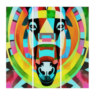 Colorful Donkey Geometric Art Abstract