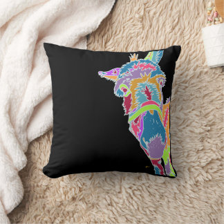 Colorful Donkey Throw Pillow