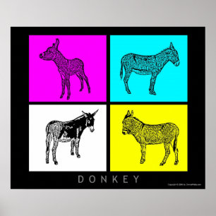 Colorful Donkeys Poster