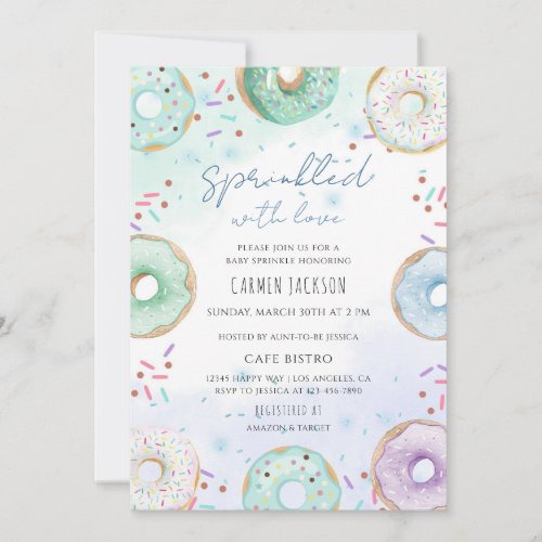 Colorful Donut Baby Sprinkle Invitation