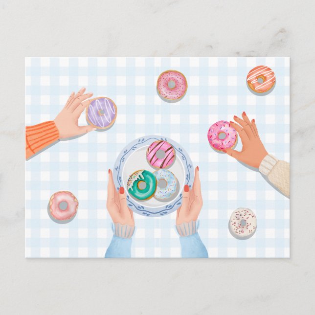 Colorful Donut Party  Postcard (Front)