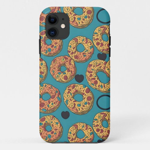 Colorful Donut Pattern iPhone 11 Case