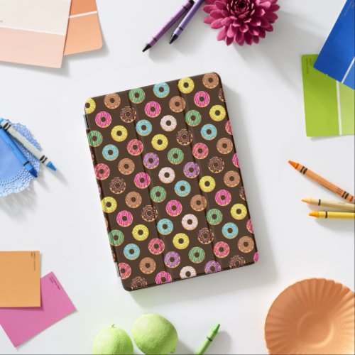 Colorful Donut Pattern In Chocolate iPad Air Cover