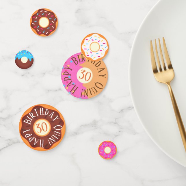 Colorful Donut Personalized Party Confetti (Group)