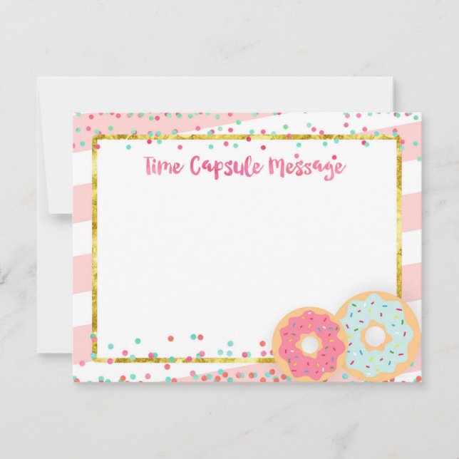 Colorful Donut Time Capsule Note Card Guestbook (Front)