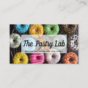 Colorful Donuts Background Pastry Business Card