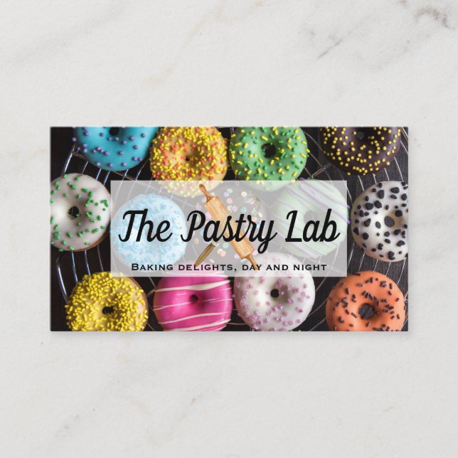 Colorful Donuts Background | Pastry Business Card (Front)