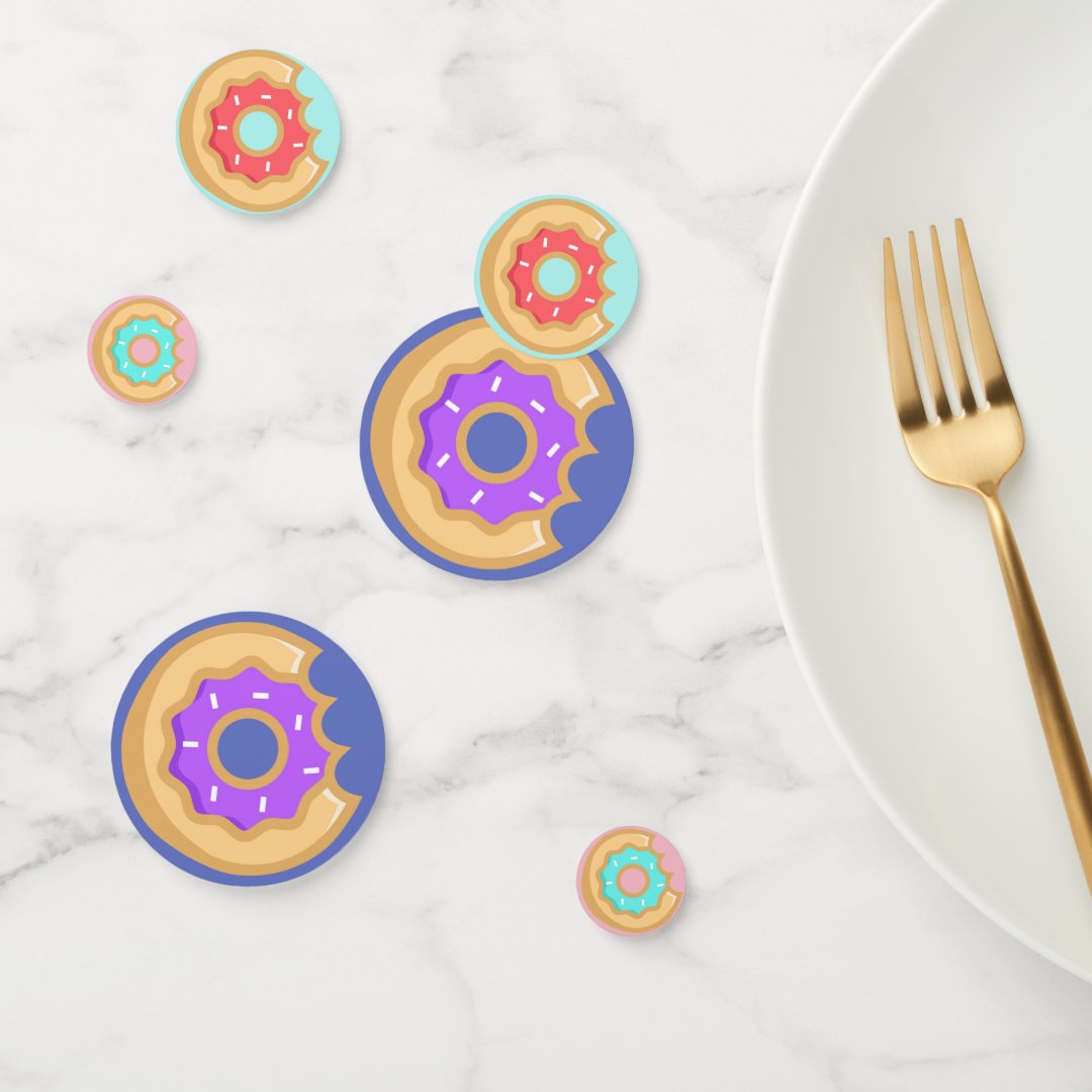 Colorful Donuts Confetti | Zazzle