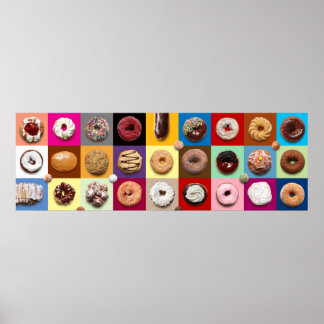 Colorful Donuts Extra Wide Poster