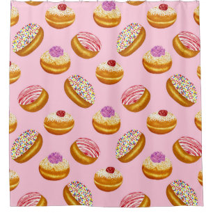 Colorful Donuts: Hand Drawn Watercolor Shower Curtain