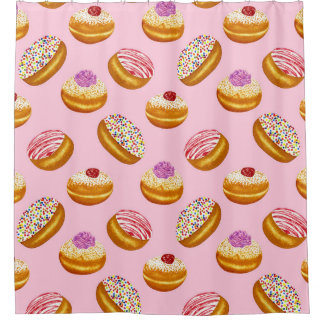 Colorful Donuts: Hand Drawn Watercolor Shower Curtain