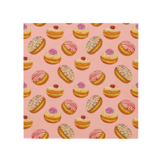 Colorful Donuts: Hand Drawn Watercolor Wood Wall Art
